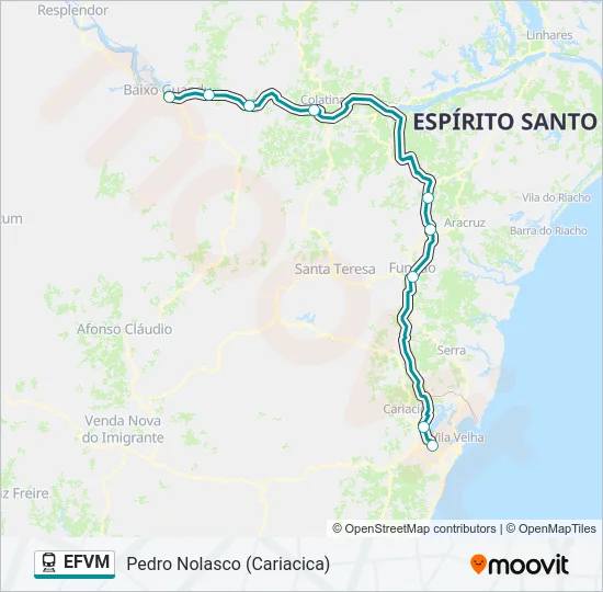 EFVM Train Line Map