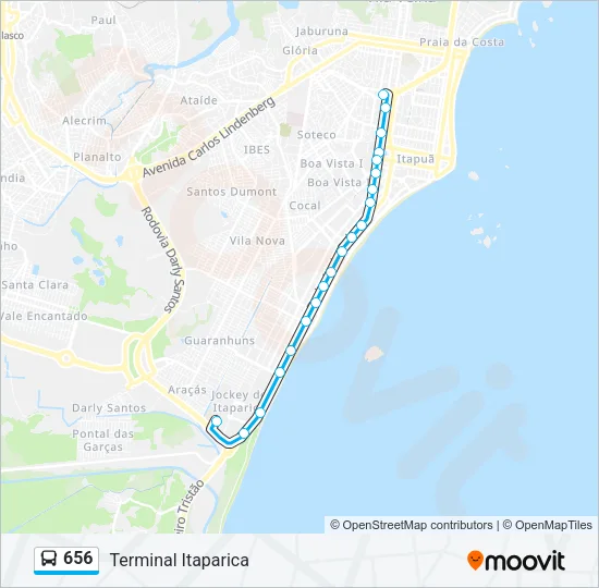 656 Bus Line Map
