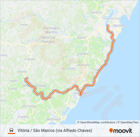 Mapa da linha 238 de ônibus