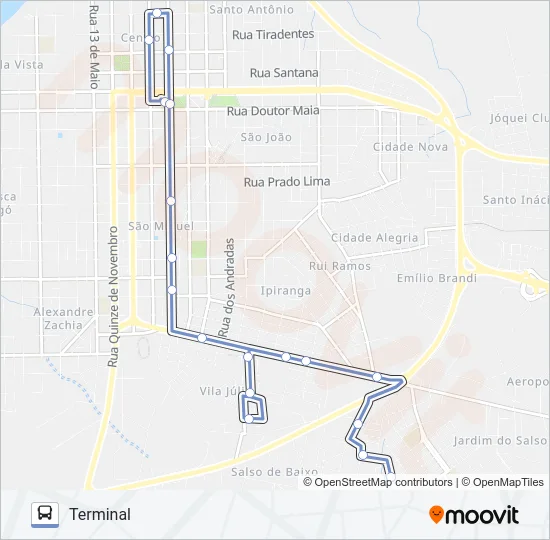 T-02 UNIÃO DAS VILAS Bus Line Map