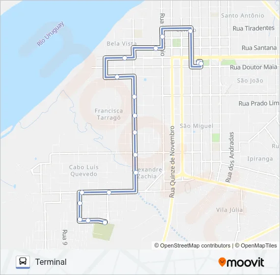 T-08 CEMITÉRIO - APAE Bus Line Map