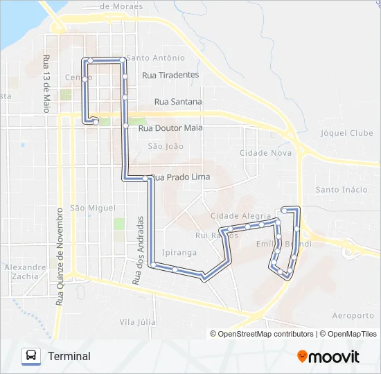 T-03 / T-07 A COHAB II TIJOLÃO Bus Line Map