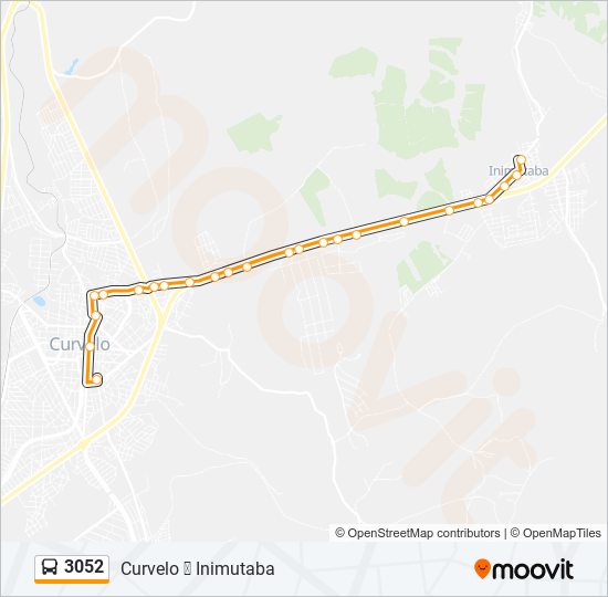 Mapa da linha 3052 de ônibus