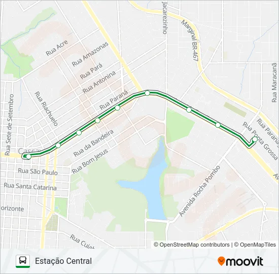 361 LESTE - ESTAÇÃO CENTRAL Bus Line Map