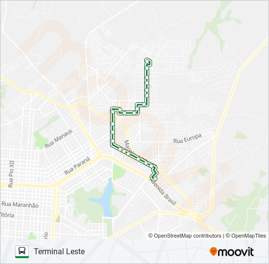 Mapa da linha 093 CONSOLATA VIA JACAREZINHO de ônibus