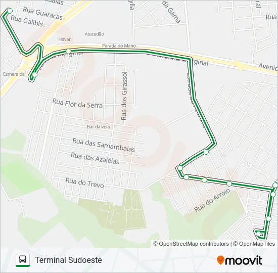 226 14 DE NOVEMBRO - SUDOESTE Bus Line Map