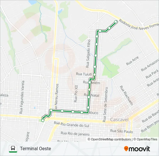 130 CANADÁ Bus Line Map
