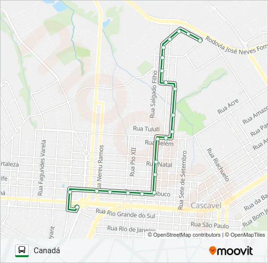 130 CANADÁ Bus Line Map
