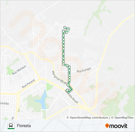 090 FLORESTA bus Line Map
