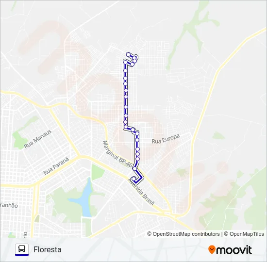 090 FLORESTA Bus Line Map