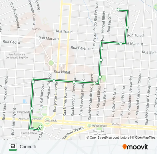 135 CANCELLI Bus Line Map