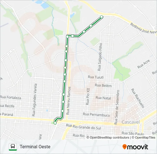 140 CLAUDETE Bus Line Map