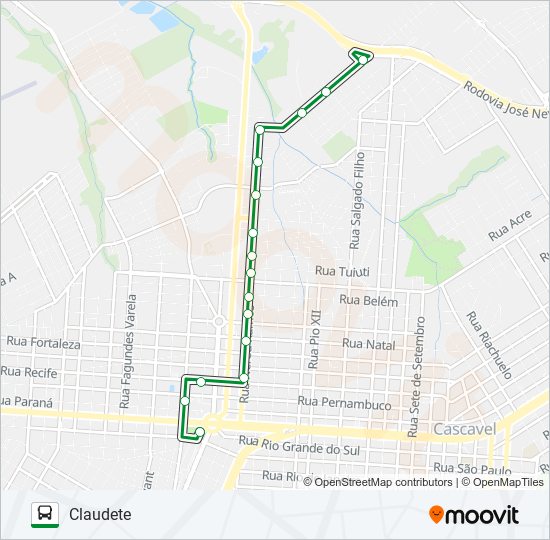 140 CLAUDETE bus Line Map