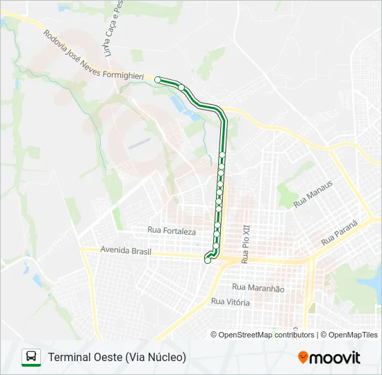 140 CLAUDETE Bus Line Map