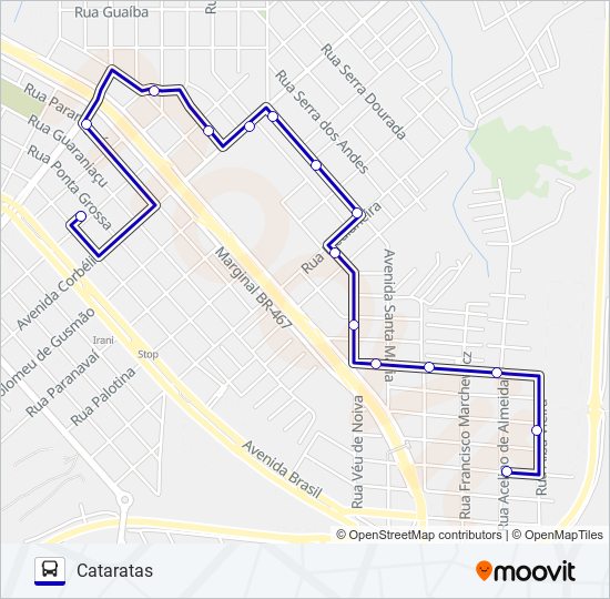 040 CATARATAS bus Line Map