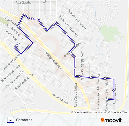 040 CATARATAS Bus Line Map