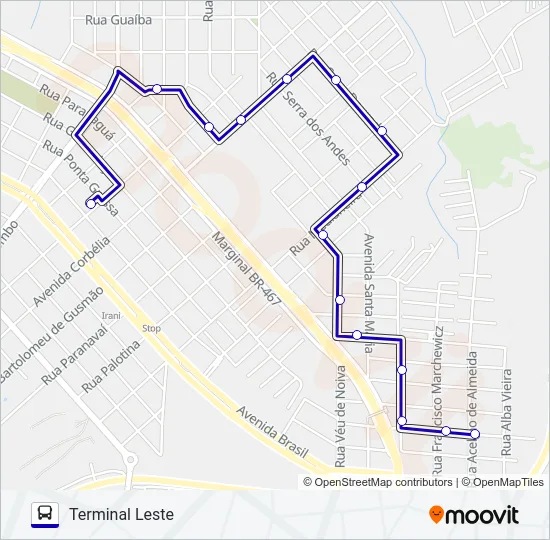 040 CATARATAS Bus Line Map
