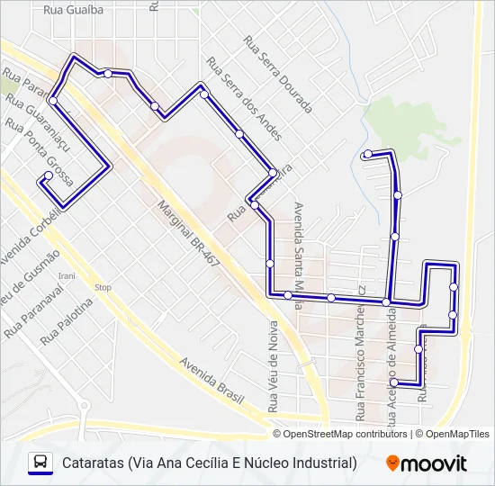 040 CATARATAS Bus Line Map