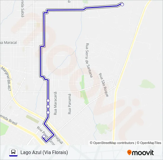 050 LAGO AZUL Bus Line Map