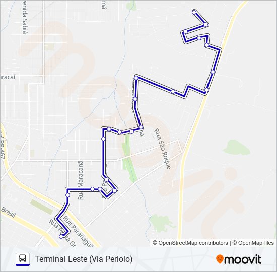 Mapa de 050 LAGO AZUL de autobús