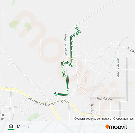 105 MELISSA II Bus Line Map