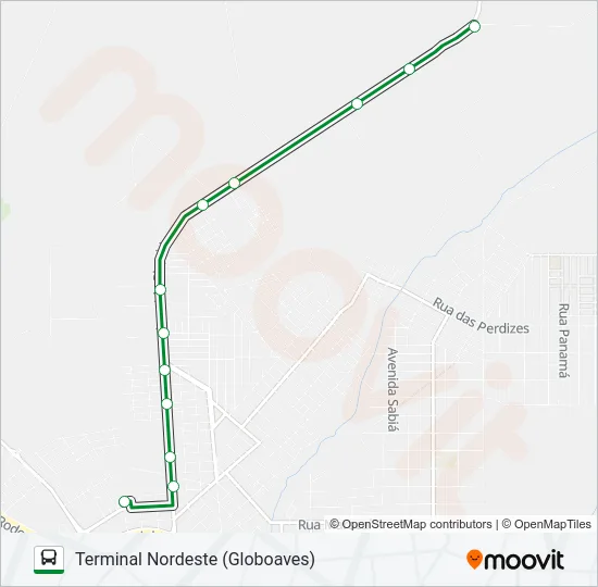 105 MELISSA II Bus Line Map