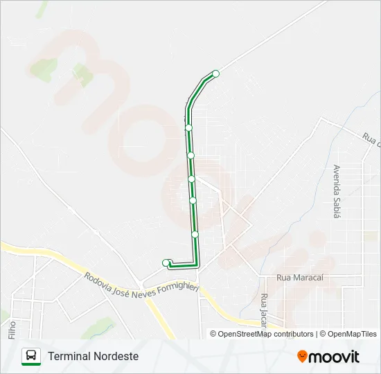 105 MELISSA II Bus Line Map
