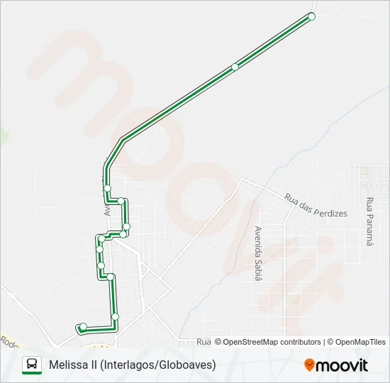 105 MELISSA II Bus Line Map