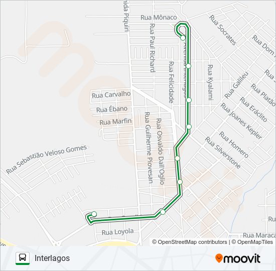 Mapa de 110 INTERLAGOS de autobús