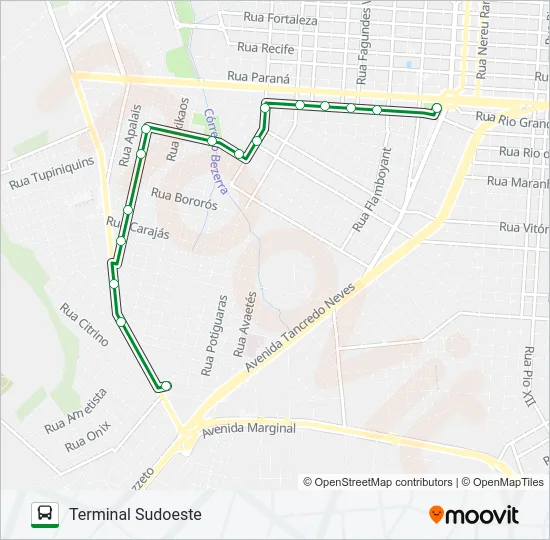 170 SANTA CRUZ Bus Line Map