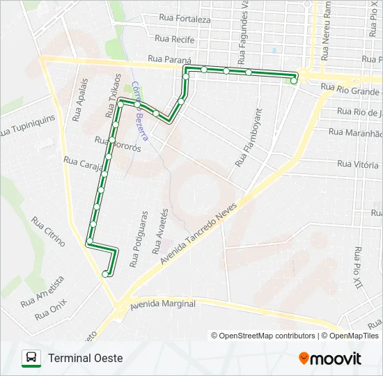 170 SANTA CRUZ Bus Line Map