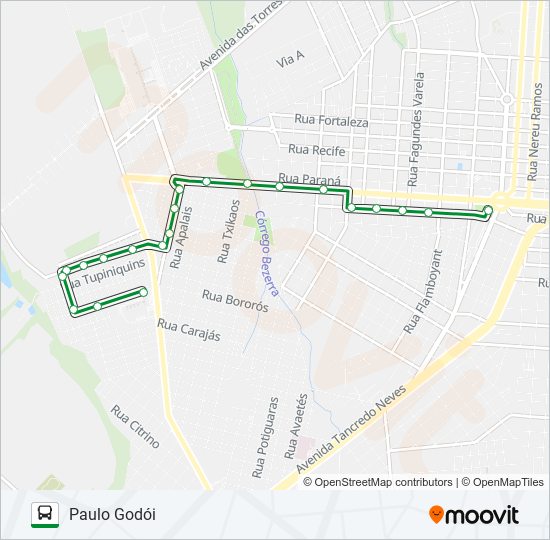 Mapa da linha 175 PAULO GODÓI de ônibus