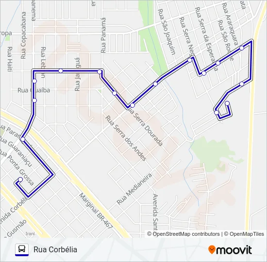 051 RUA CORBÉLIA Bus Line Map