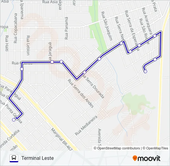 051 RUA CORBÉLIA Bus Line Map