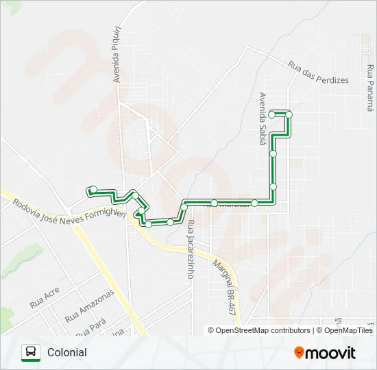091 COLONIAL VIA BRASMADEIRA Bus Line Map