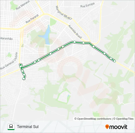 335 PAVAN Bus Line Map