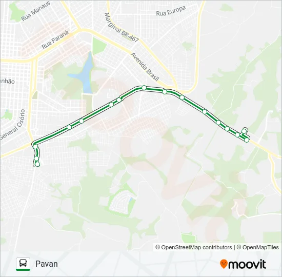 335 PAVAN Bus Line Map