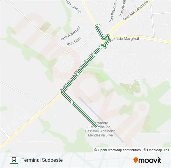 000 AEROPORTO Bus Line Map