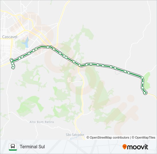 Mapa da linha 345 VILA CAJATI de ônibus