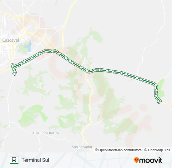 345 VILA CAJATI Bus Line Map