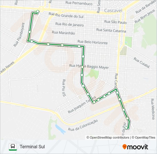 Mapa da linha 255 MARECHAL RONDON de ônibus