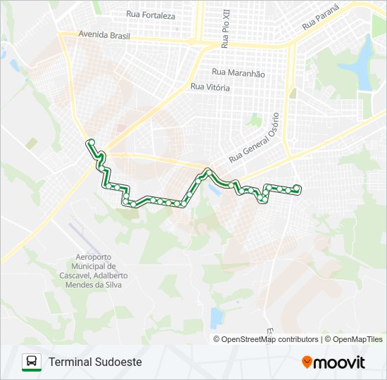 Mapa da linha 267 SUL - SUDOESTE VIA GUARUJÁ de ônibus