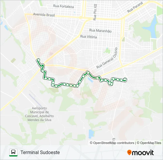 267 SUL - SUDOESTE VIA GUARUJÁ Bus Line Map