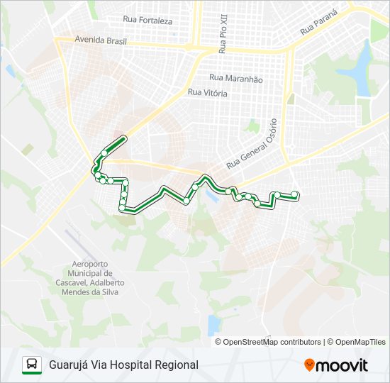 Mapa da linha 267 SUL - SUDOESTE VIA GUARUJÁ de ônibus
