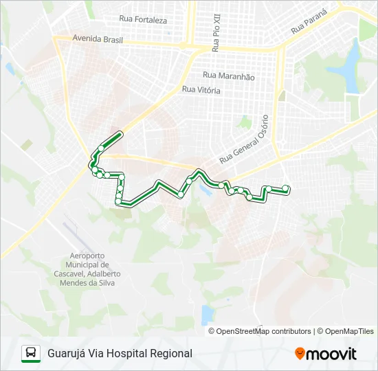 267 SUL - SUDOESTE VIA GUARUJÁ Bus Line Map