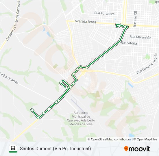Mapa da linha 205 SANTOS DUMONT de ônibus