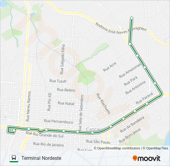 005 NORDESTE - OESTE bus Line Map