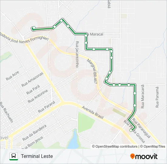003 LESTE - NORDESTE VIA UPA Bus Line Map