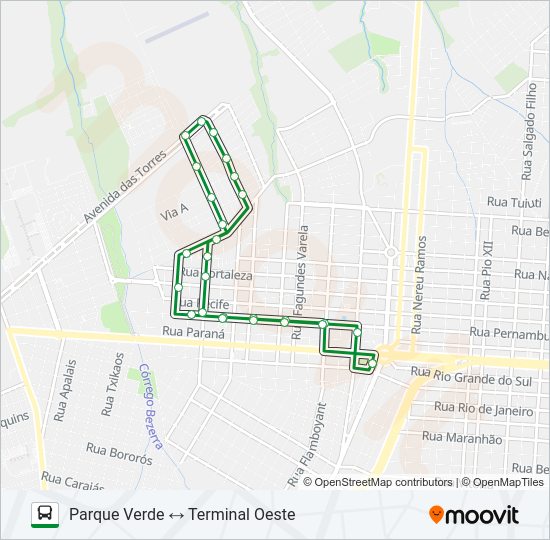 Mapa da linha 350 PARQUE VERDE de ônibus