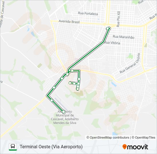 Mapa da linha 212 GUARUJÁ - SUDOESTE de ônibus